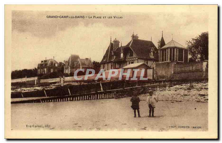 Grand-Camp-les-Bains - La Plage et les Villas — Yvo Caruel, édit. — Phot. Combier - Macon