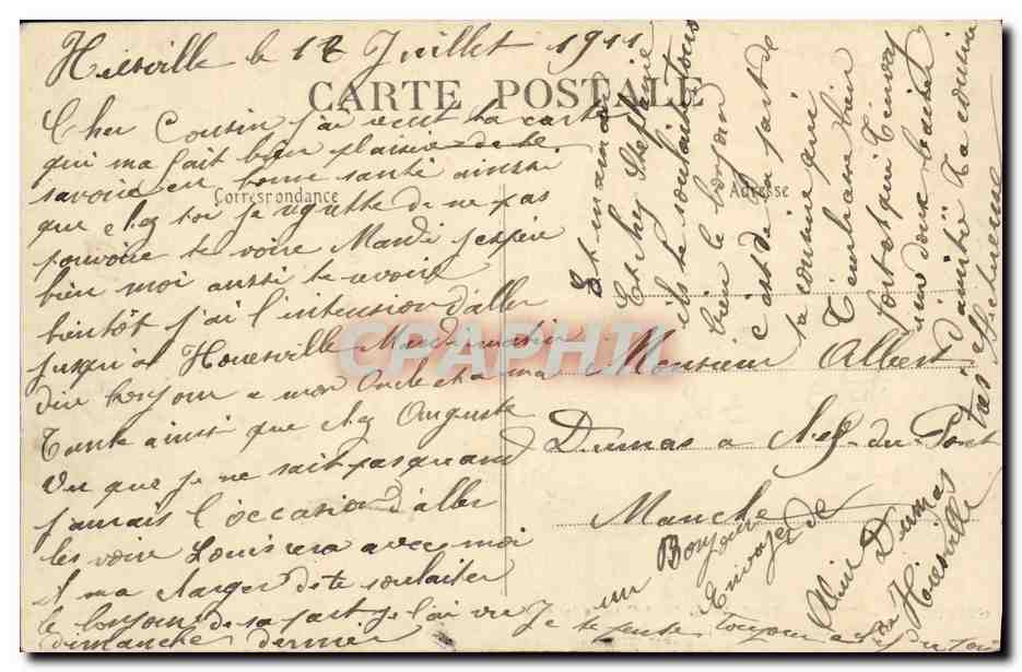 CPA Grandcamp les Bains Raz de Maree du 28 Octobre 1909 M Cheron visitant les degats TOP — Verso