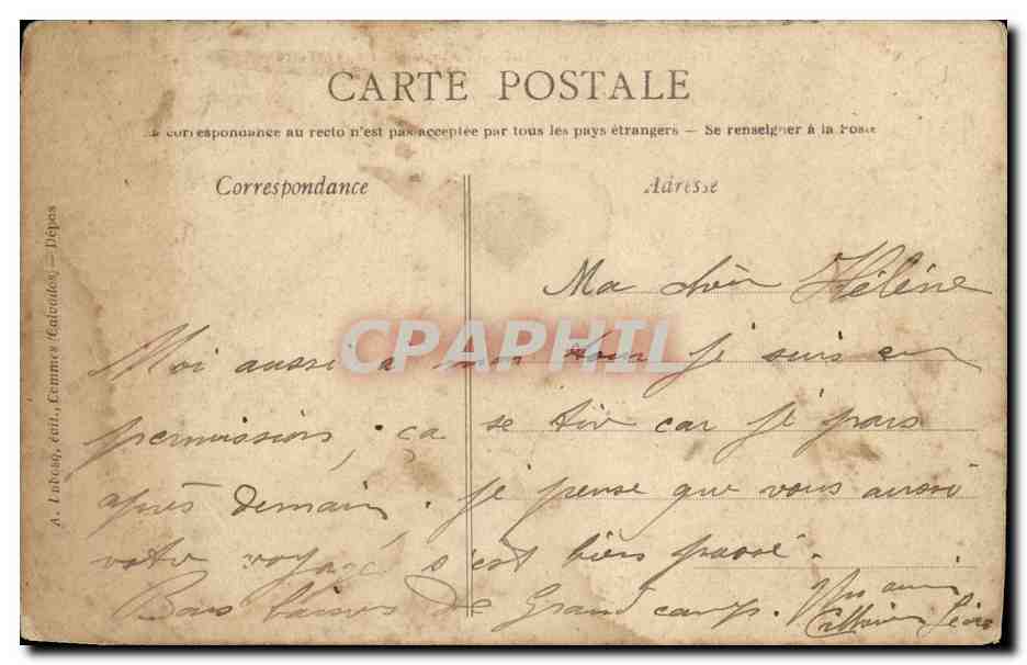 CPA Grandcamp les Bains La Poissonnerie et le Perre — Rückseite
