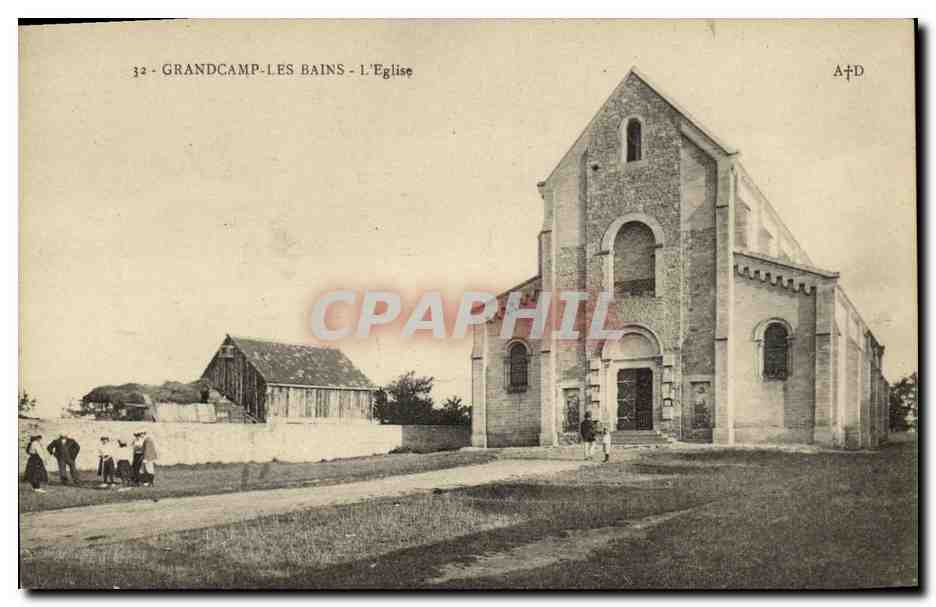 Grandcamp-les-Bains - L'Église — carte postale n°32, éditée par A. Dubosq