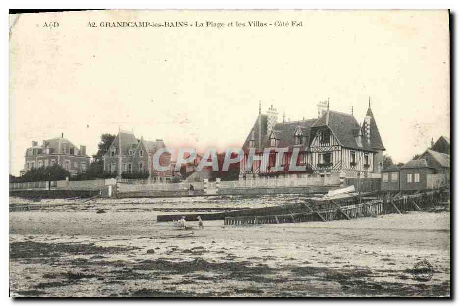 CPA Grandcamp les Bains La Plage et les Villas Cote Est