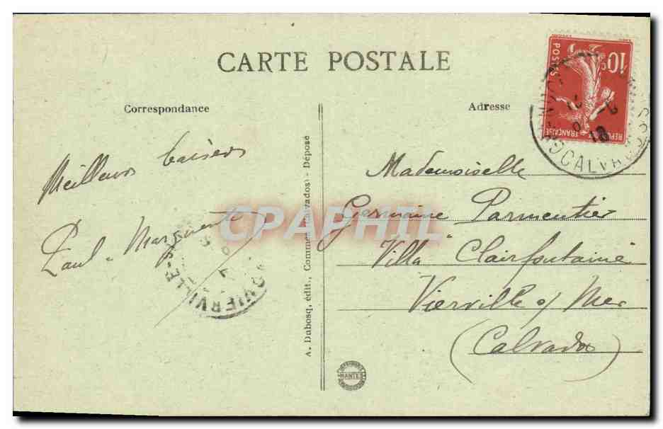 CPA Grandcamp les Bains Mise a la mer d un yacht Bateau — Verso
