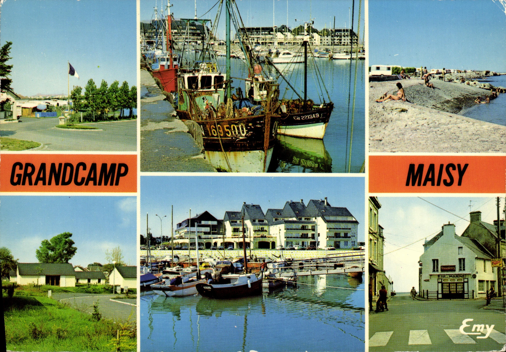 CPM Grandcamp Maisy Le Camping du Joncal Le Port Le musoir Le village hollandais