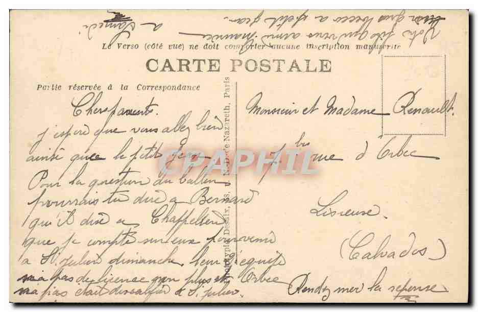 CPA Grandchamp L Eglise la Mairie et la Forge — Verso