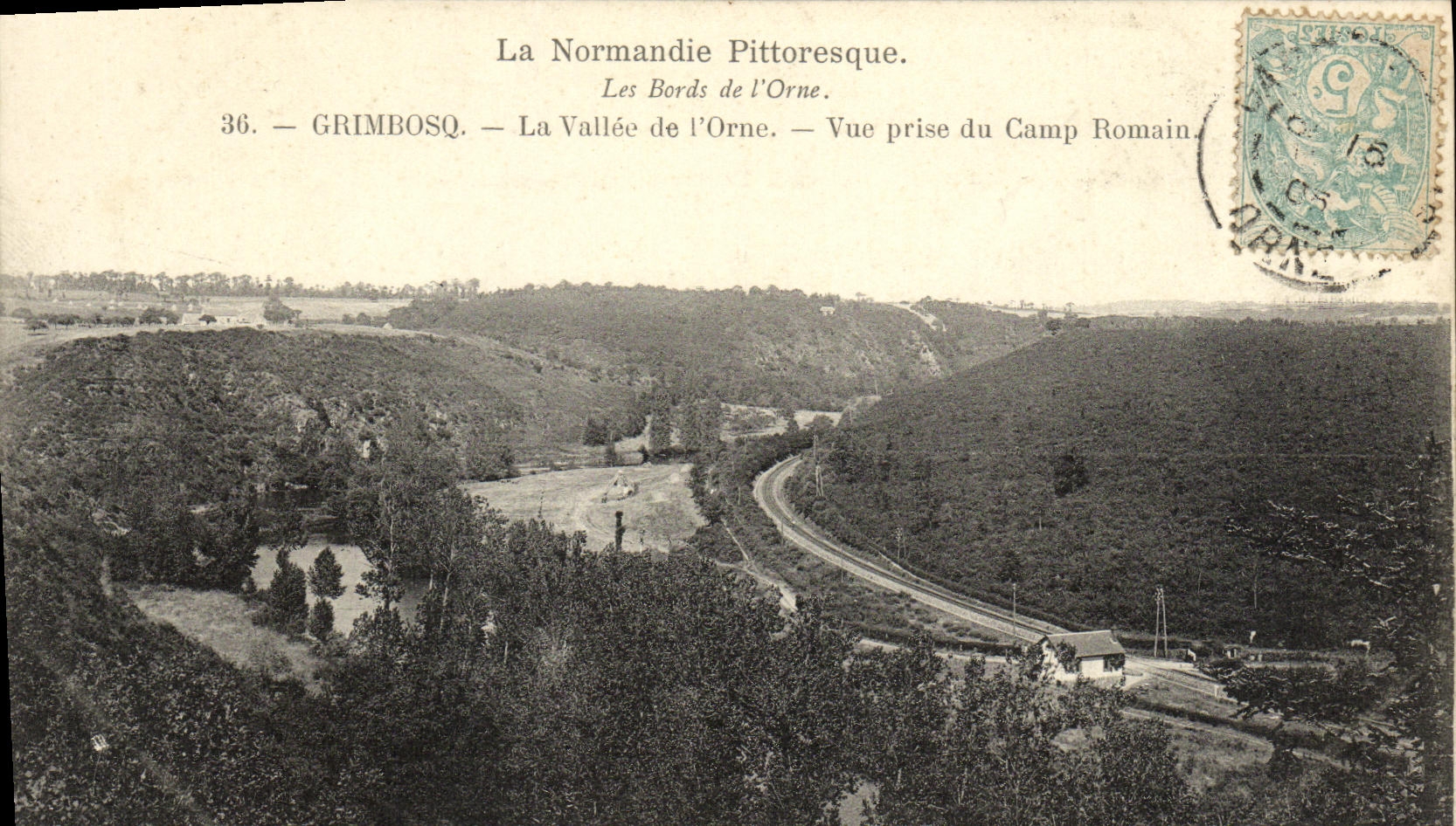 CPA Grimbosq La Vallee de l Orne Vue prise du Camp Romain