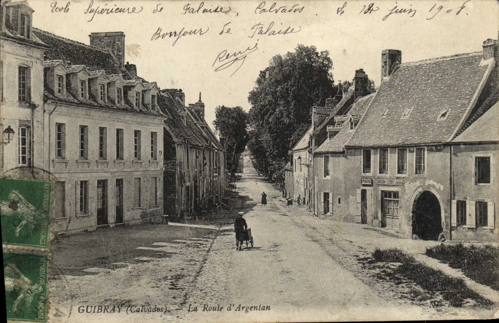 La Route d'Argentan — Guibray (Calvados) — École Supérieure de Talaise, Bourg de Talaise — N.D. Pint