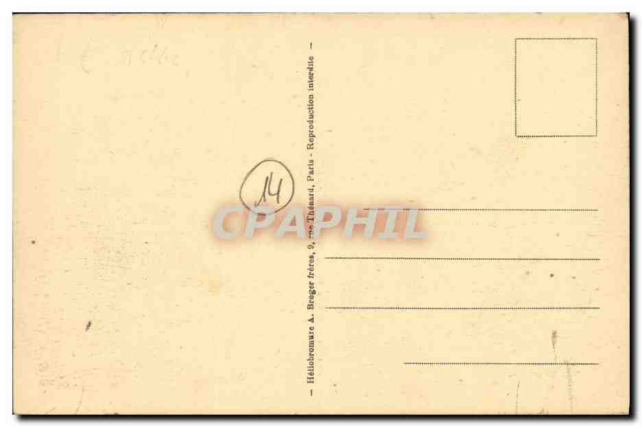 CPA Falaise Eglise de Guibray — Verso