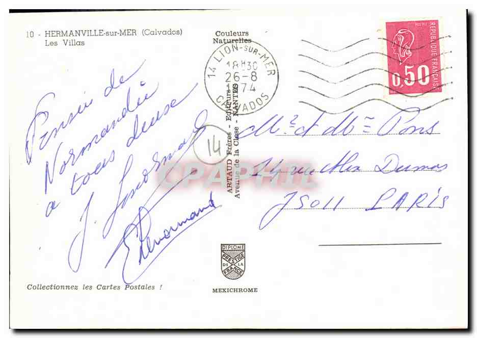 Hermanville-sur-Mer — Les Villas — Mexichrome — Verso