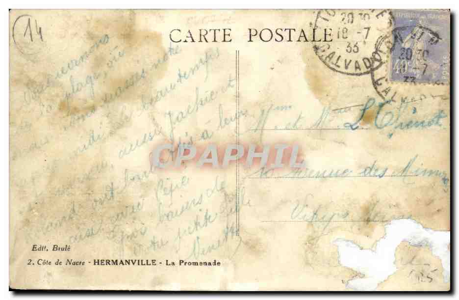 Hermanville - La Promenade — éditeur Brulé, n°2 — Reverso