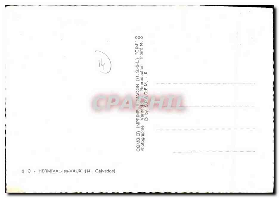 CPM Hermival les Vaux — Verso