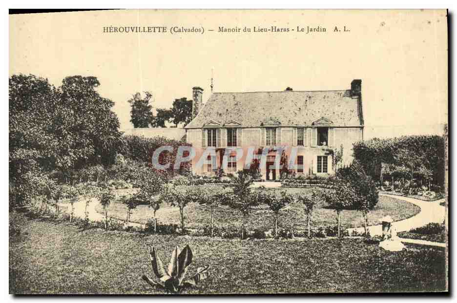CPA Herouvillette Manoir du Lieu Haras Le Jardin