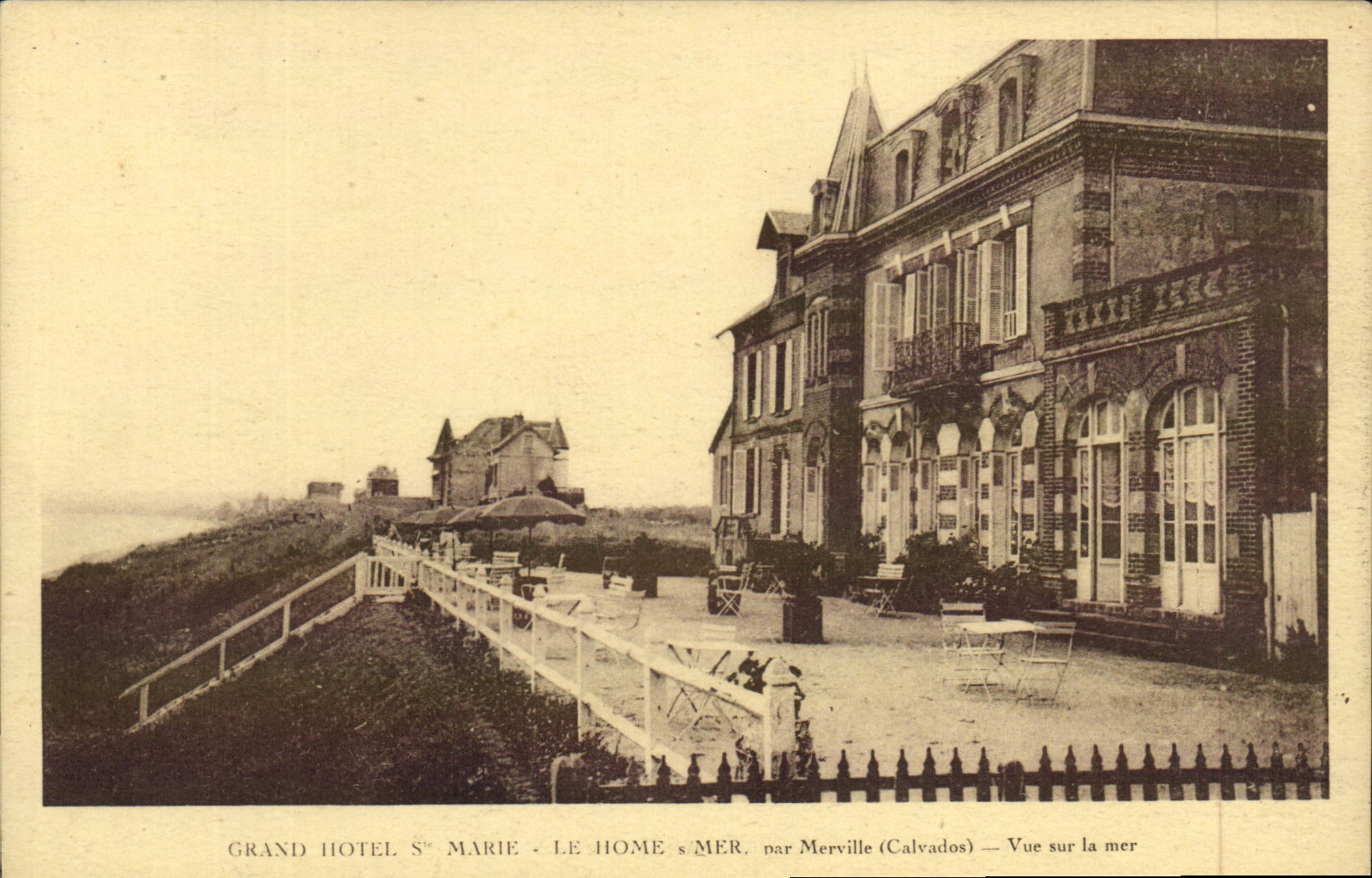 Grand Hôtel Sœur Marie - Le Homme-sur-Mer, par Merville (Calvados) — Vue sur la mer