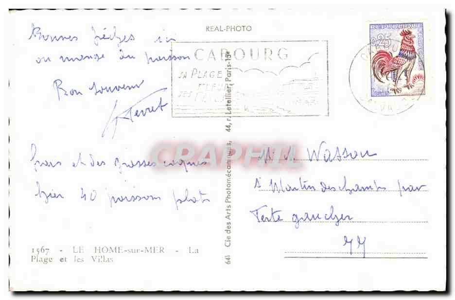CPA Le Home Sur Mer Plage et les Villas — Verso