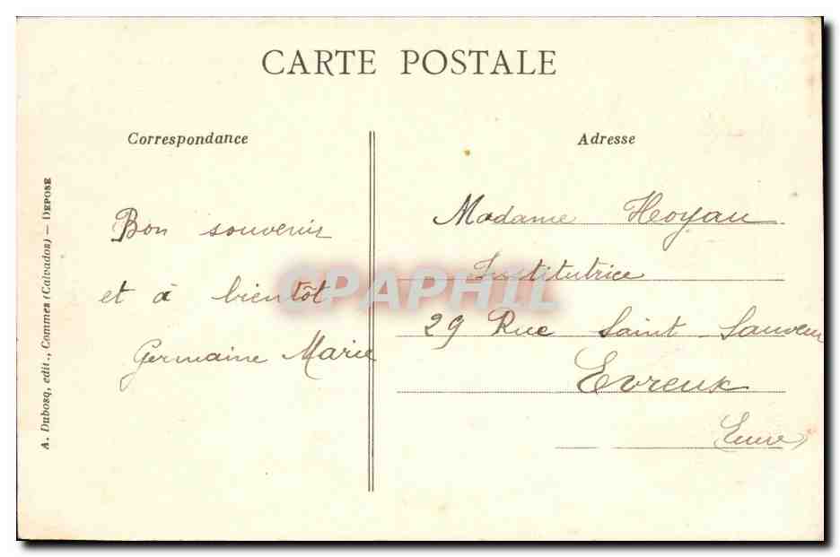CPA Hottot Les Bagues Ecole des Garcons TOP — Verso