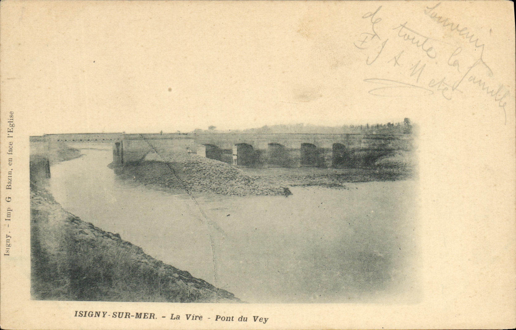 Isigny-sur-Mer - La Vire - Brücke Vey - Imp. G. Bazin, gegenüber der Kirche