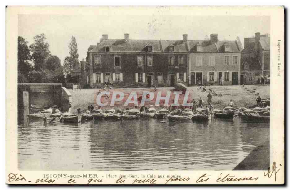 Isigny-sur-Mer — Place Jean-Bart, la Cale aux moules pour les étourneaux — Imprimerie Renoult