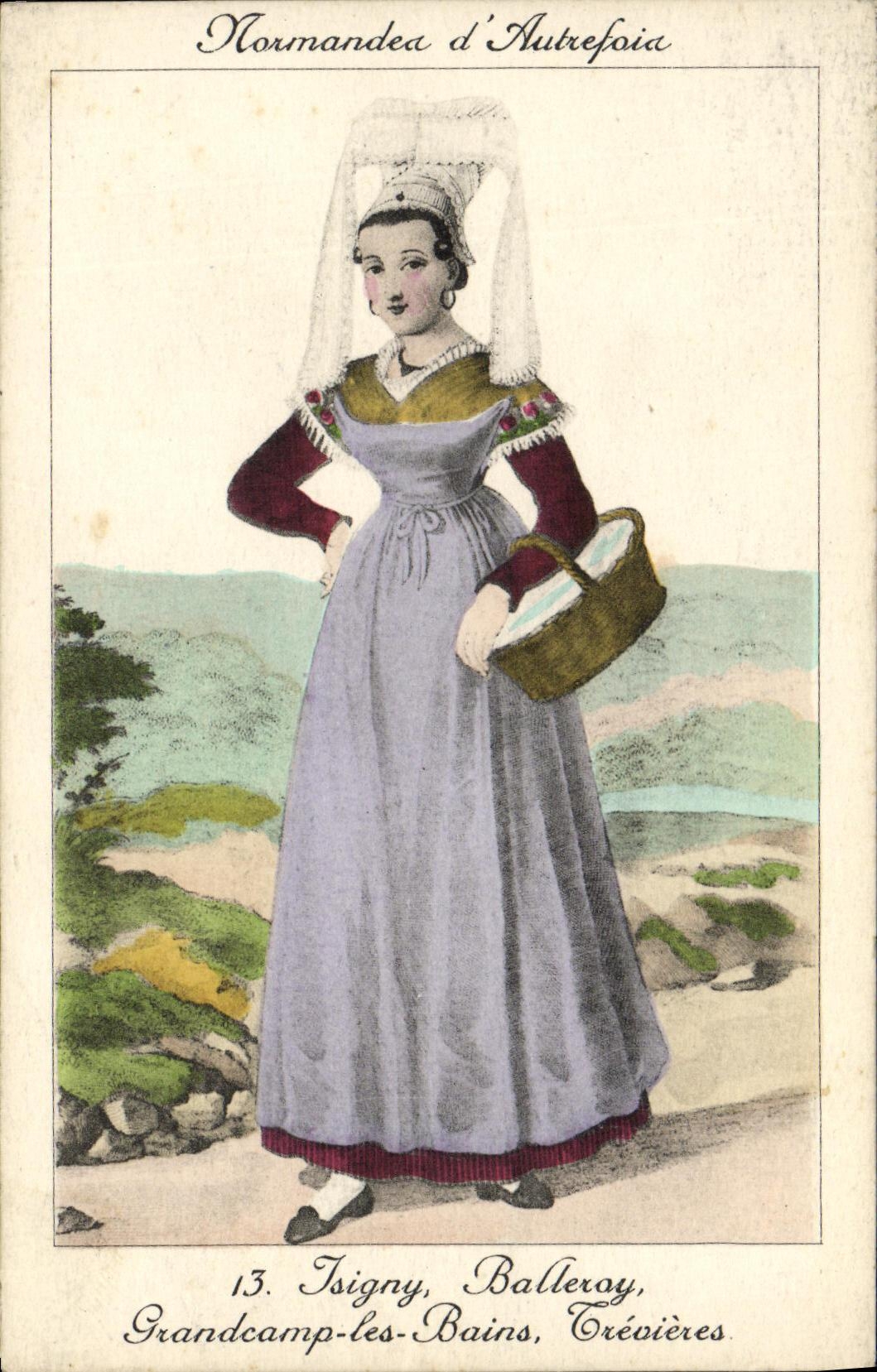 CPA Isigny Balleroy Grandcamp Les Bains Trevieres Folklore Costume
