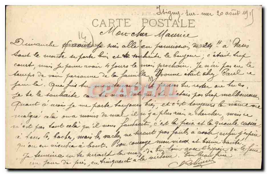 Isigny-sur-Mer - La Cale aux Moules — Édition Renouf — Verso