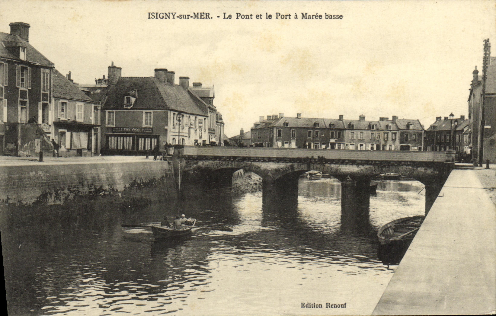 CPA Isigny Sur Mer Le Pont et le Port a Maree Basse