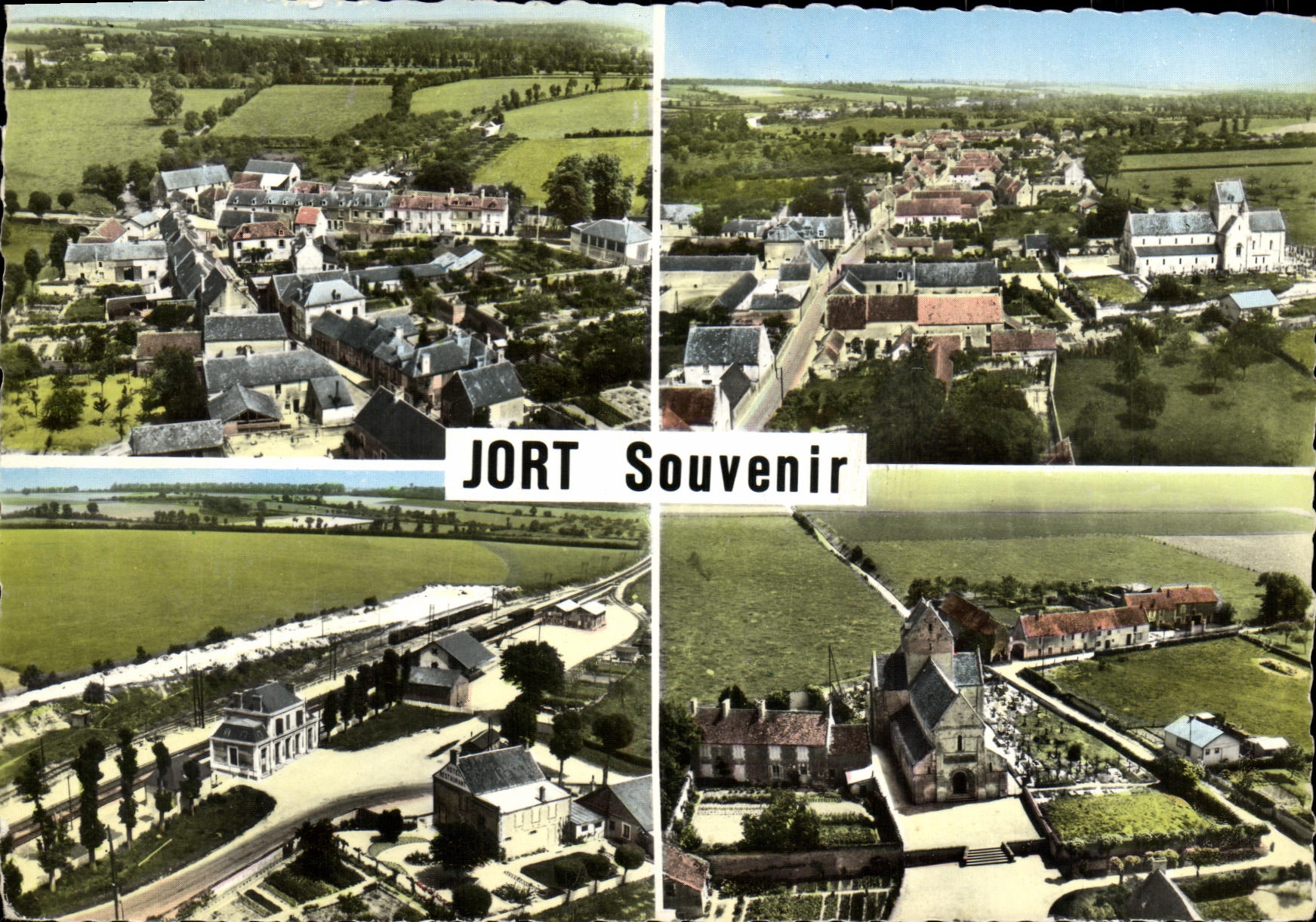 CPM Jort Vue Generale La Gare L Eglise