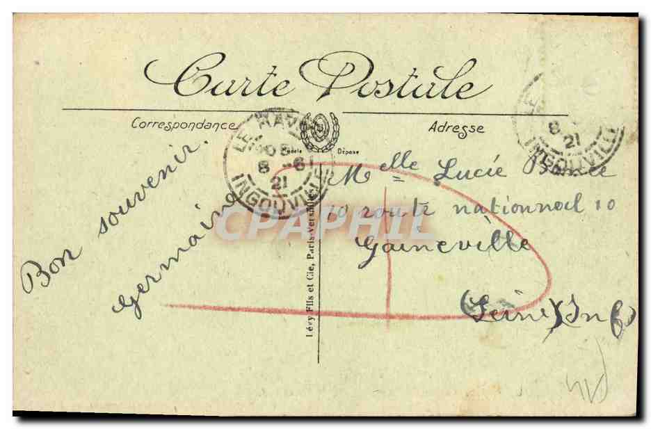 CPA Honfleur Quai Sainte Catherime et Musee Normand — Rückseite