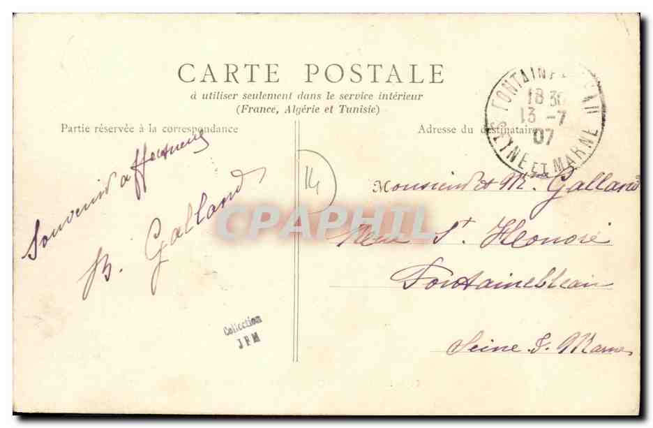 CPA Honfleur Le Quai de la Lieutenance — Rückseite