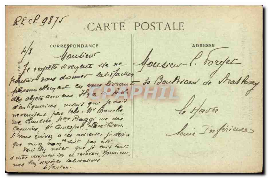 CPA Honfleur La Rue Premord et Abside de L Eglise Saint Catherine — Rückseite
