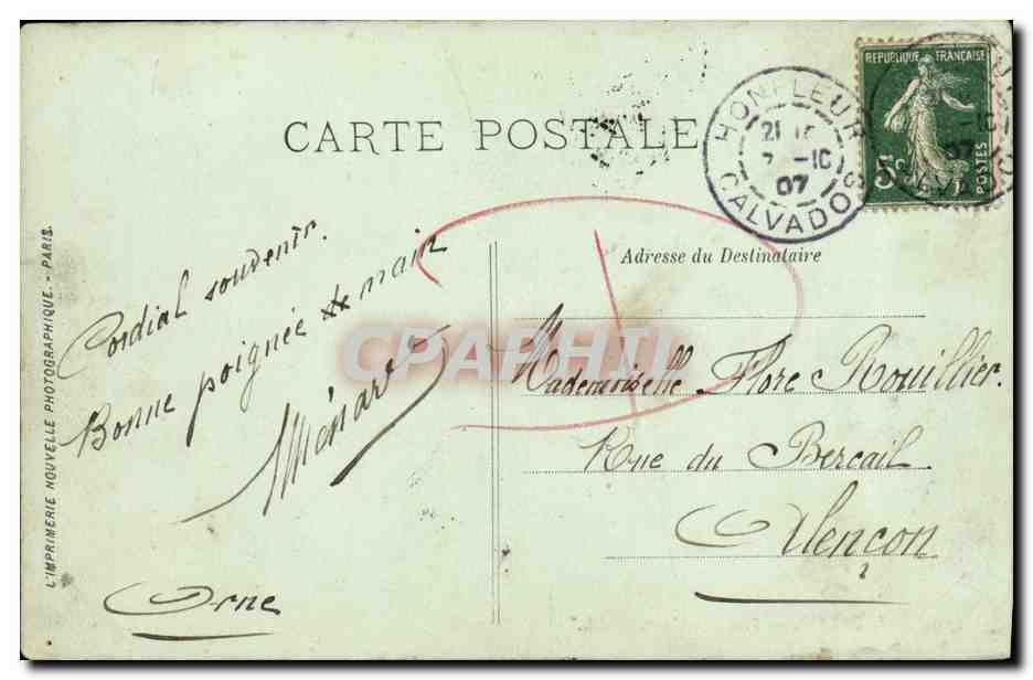 Honfleur — Vieilles maisons — LL. — N°17 — Verso