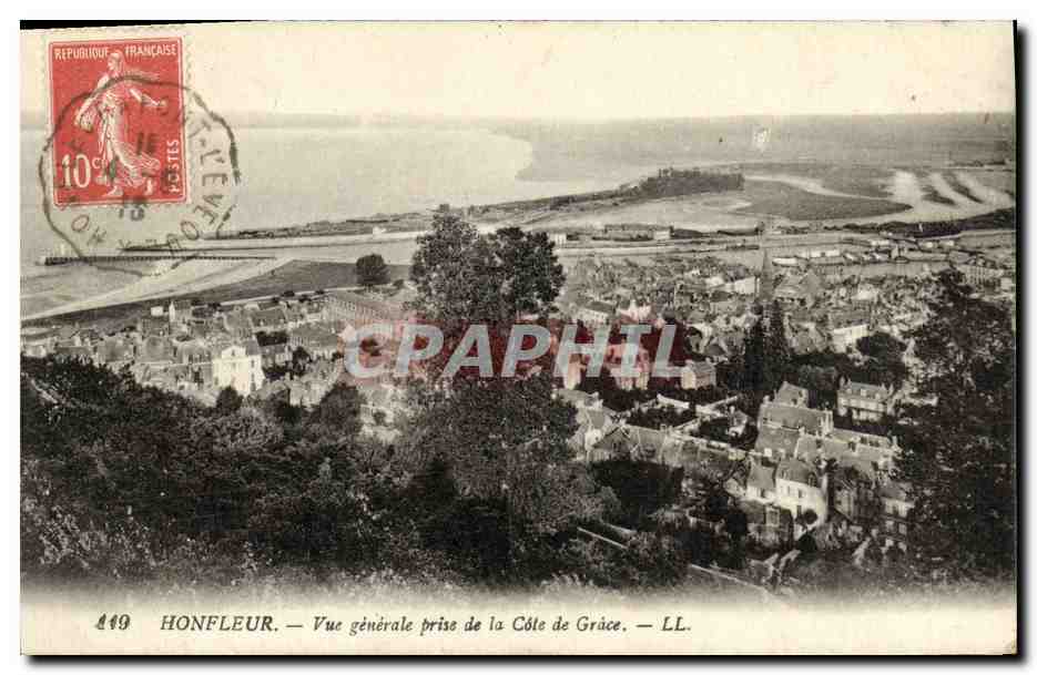 CPA Honfleur Vue Generale Prise de la Cote de Grace