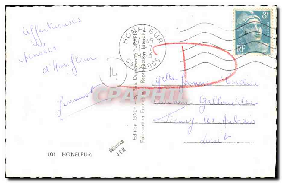 Honfleur — Souvenir d'Honfleur — Edition Galf — Reverso