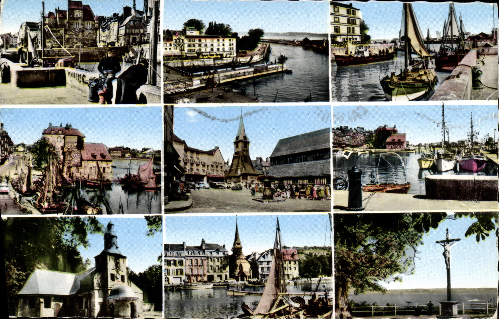 Honfleur — vue panoramique du port — Cliché B. Mulot