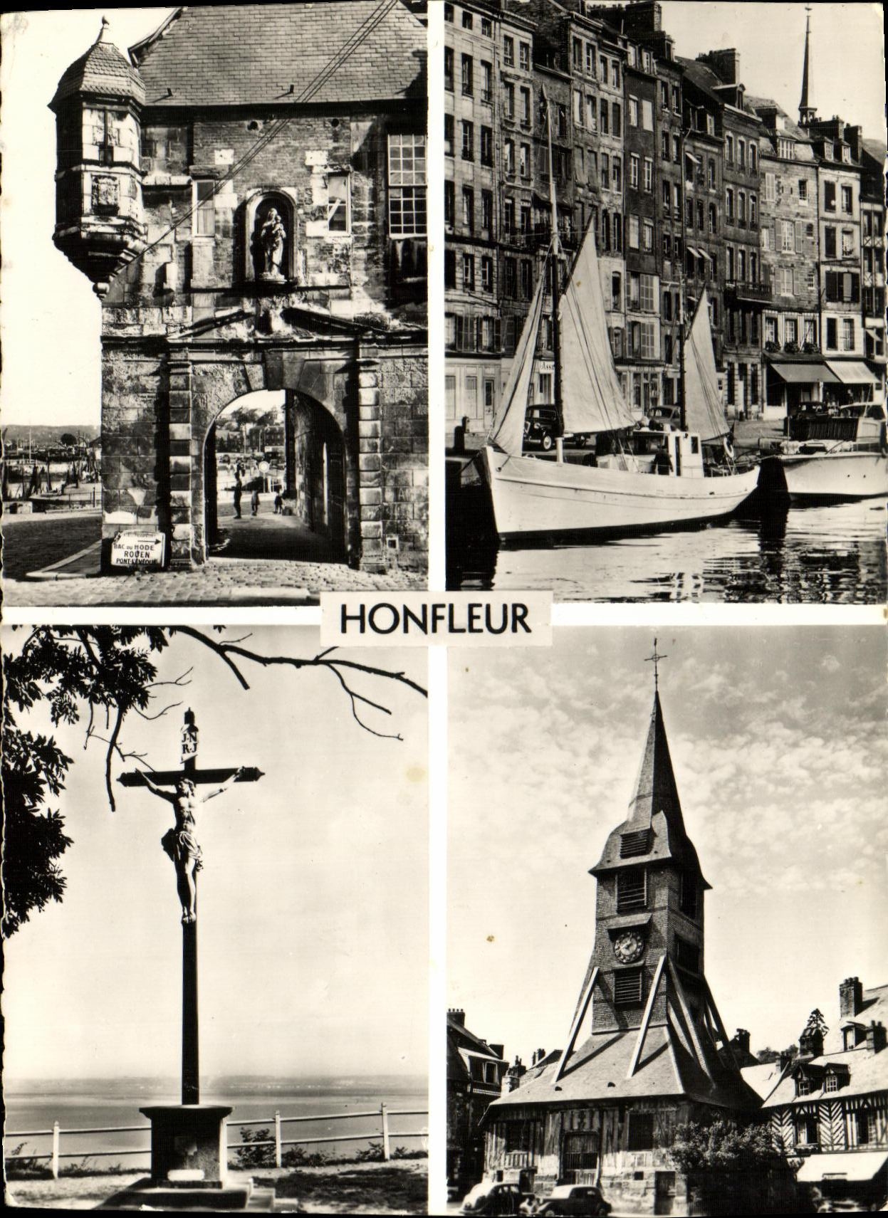 Honfleur — Quai Sainte-Catherine, Port, Croix du Calvaire, Vieux Clocher — Éditions Chantal, Paris