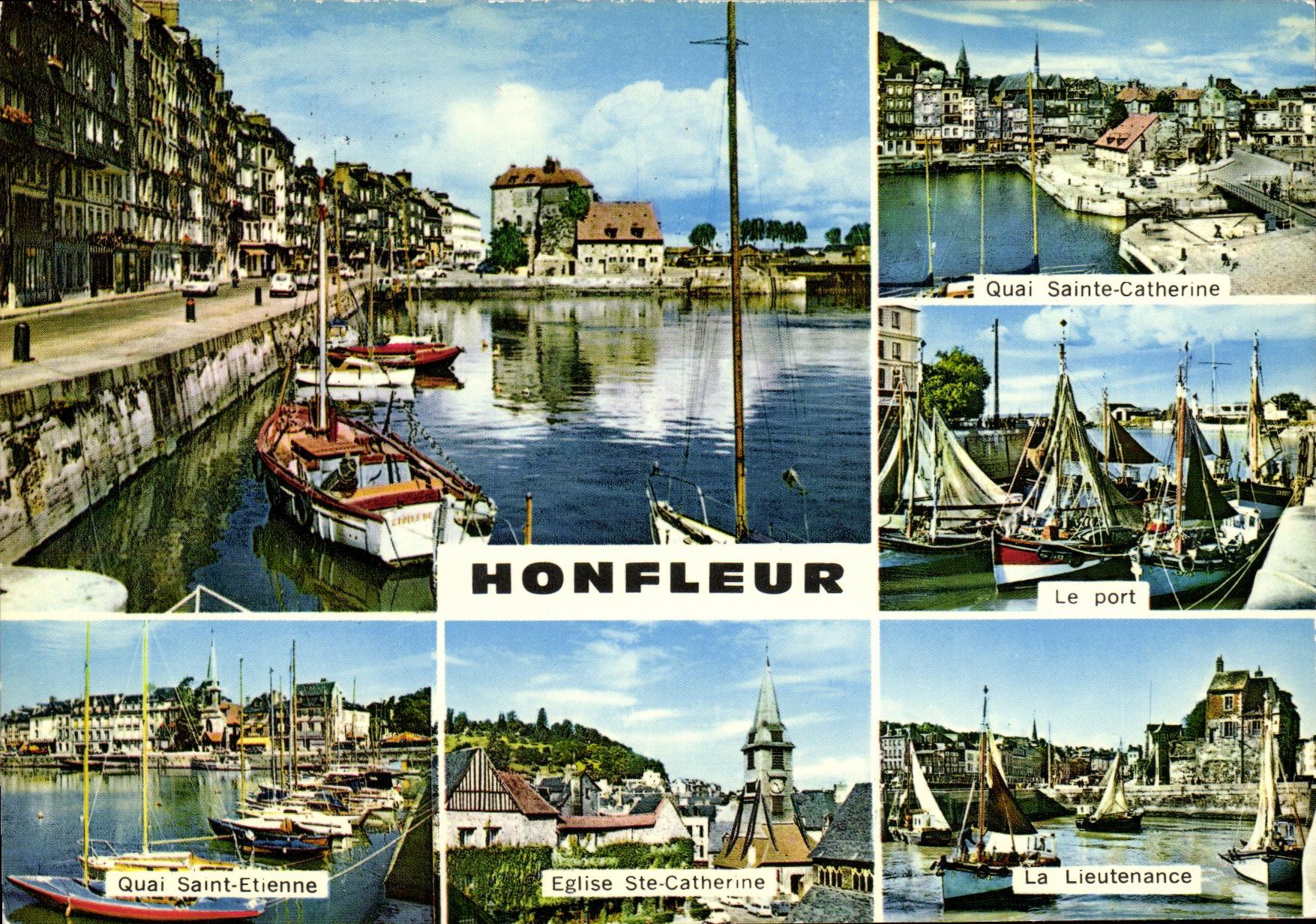 Honfleur — Vue panoramique du port avec quais et église — ARTATD Frères, éditeurs