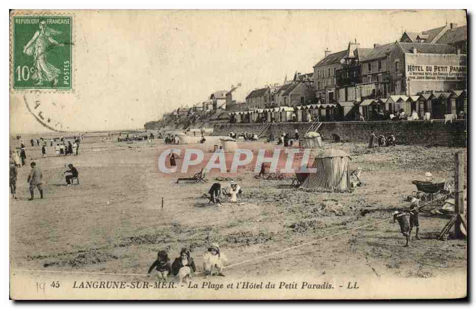 CPA Langrune Sur Mer La Plage et L Hotel du Petit Paradis