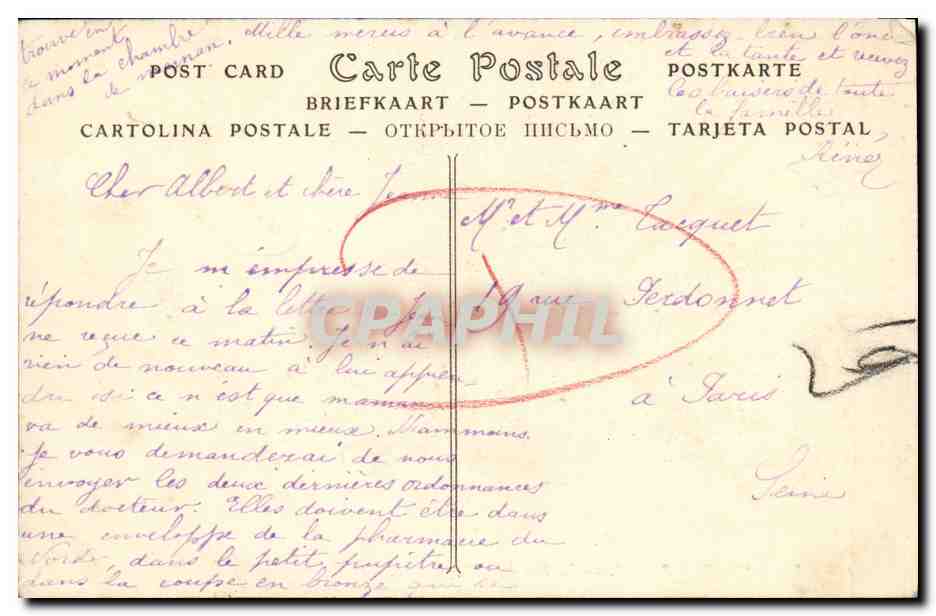 CPA Langrune Sur Mer La Rue de la Plage — Back