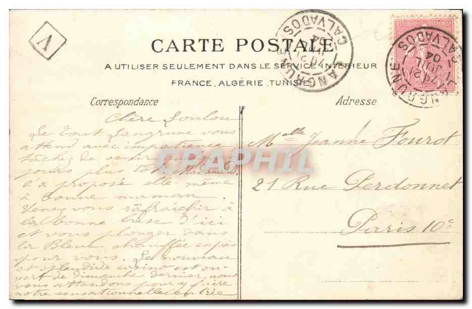 Langrune-sur-Mer (Calvados) — La Campagne — J. Bucquet, Édit. Cam. Déposé — Verso