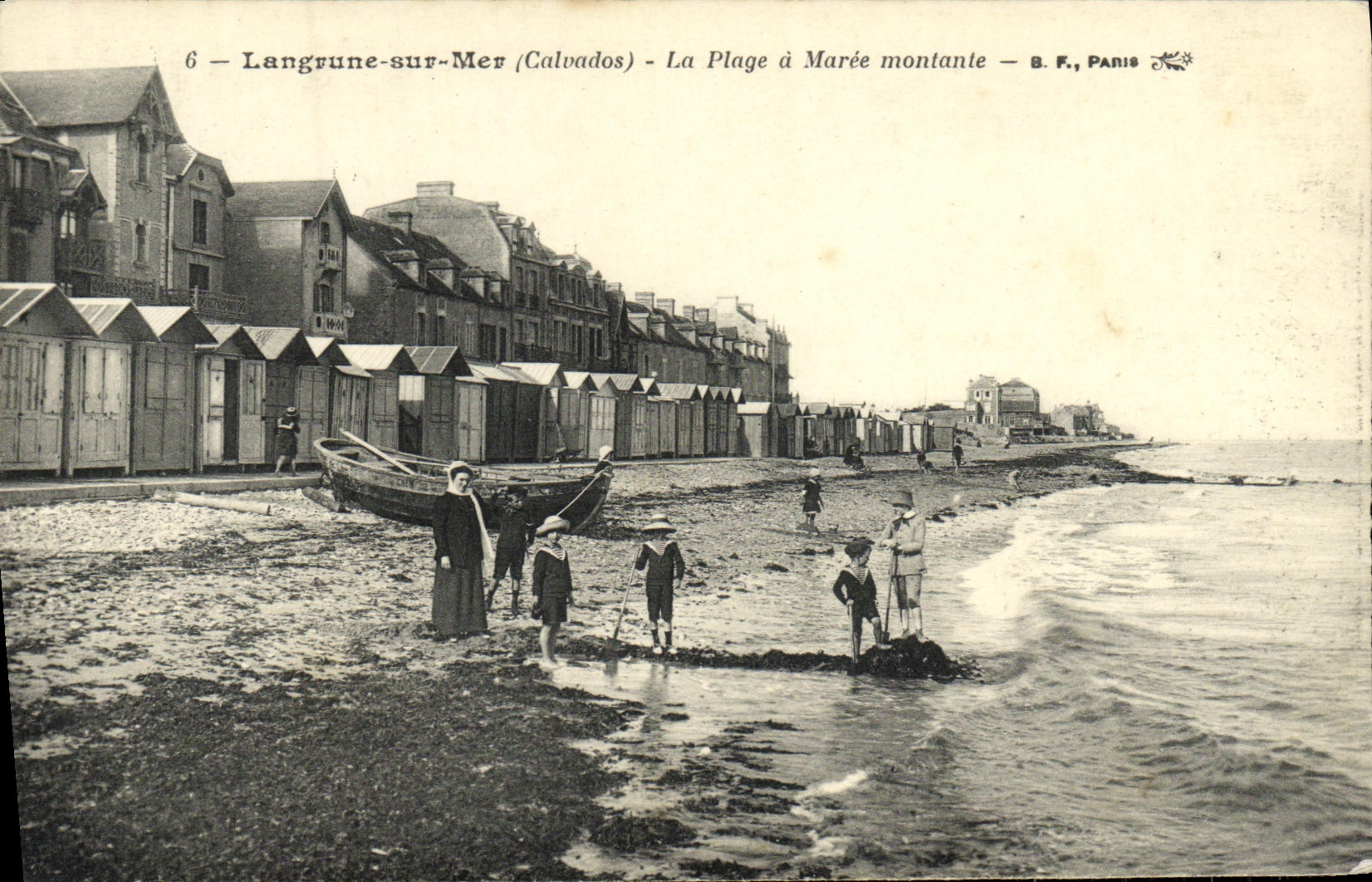 Langrune-sur-Mer (Calvados) — La Plage à Marée montante — B. F., Paris