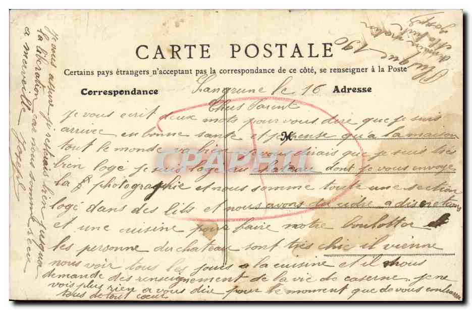 Langrune-sur-Mer (Calvados) — The Castle — B. F., PARIS — Back