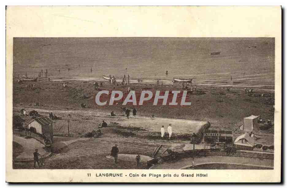 CPA Langrune Coin de Plage Pris du Grand Hotel