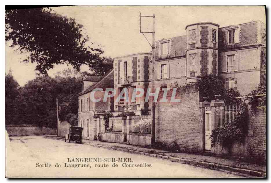 Langrune-sur-Mer — Sortie de Langrune, route de Courseulles — Éditeur Ravaud, n°14