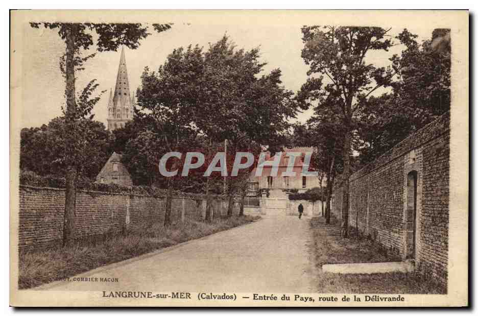 Langrune-sur-Mer (Calvados) — Entrée du Pays, route de la Délivrande — Phot. Combier Macon