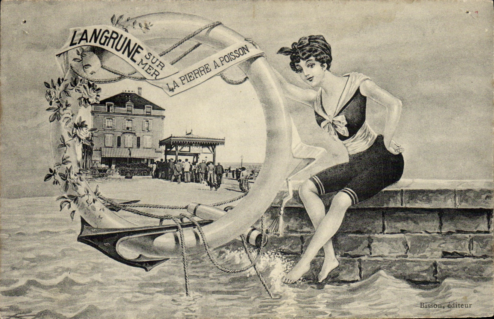 CPA Langrune Sur Mer La pierre a poisson 