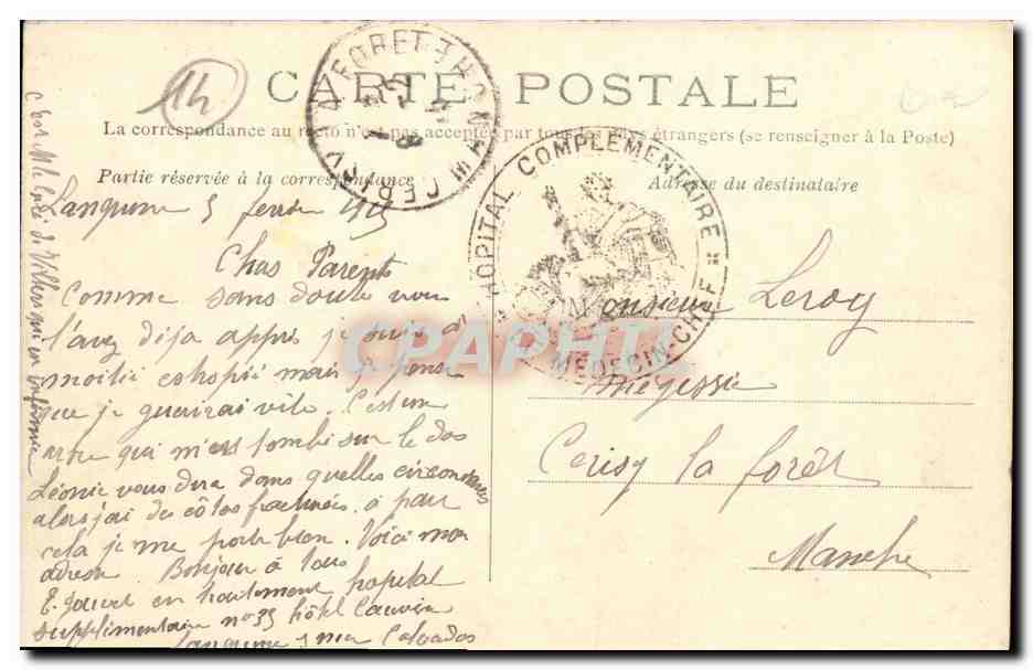 Langrune — Rue de la Plage — Les Hôtels — Edition « La Parisienne » Maison Boy — Achterkant