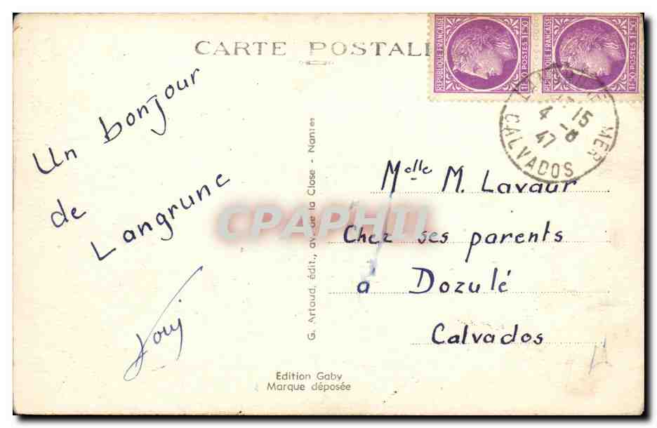 CPA Langrune Sur Mer jeux de Plage Enfants — Verso