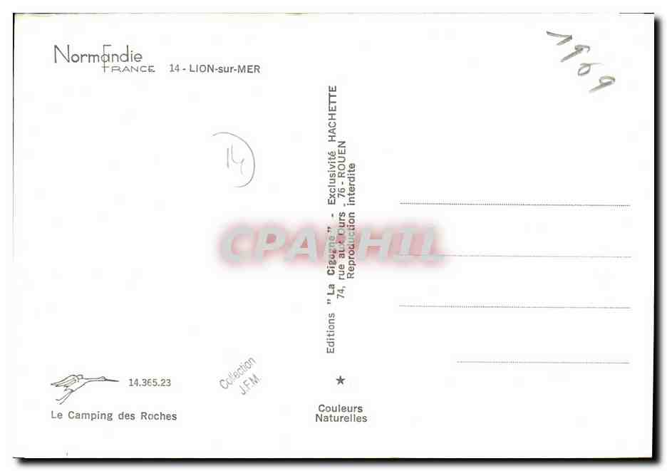 Camping 'La Cigogne' — Lion-sur-Mer — Éditions JFM — Verso
