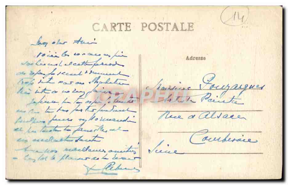 CPA Lion Sur Mer Cote de Nacre La Plage Vers Luc — Verso