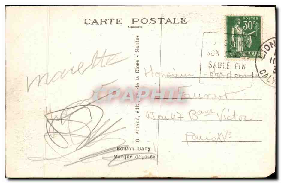 CPA Lion Sur Mer La Promenade — Verso