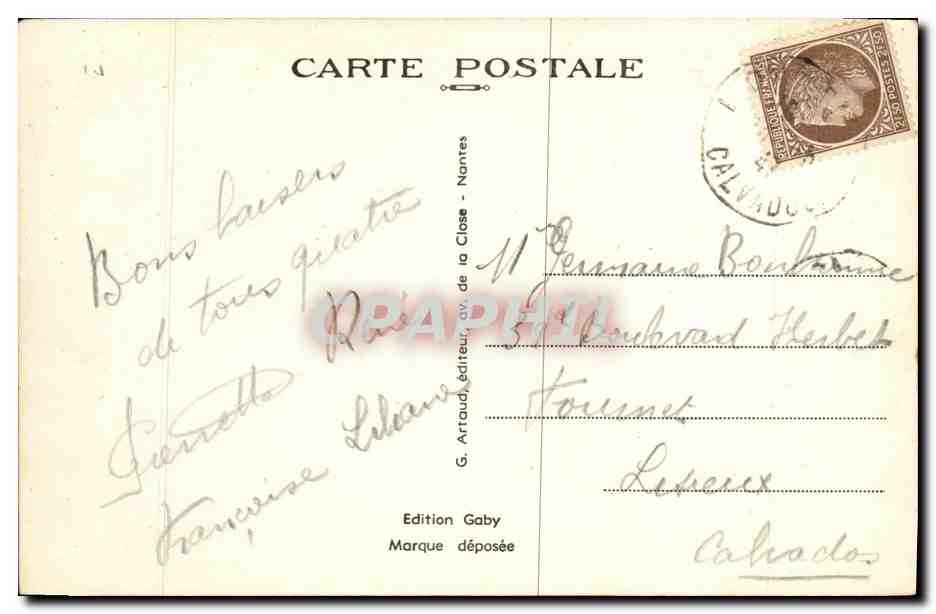CPA Lion Sur Mer Les Falaises — Verso