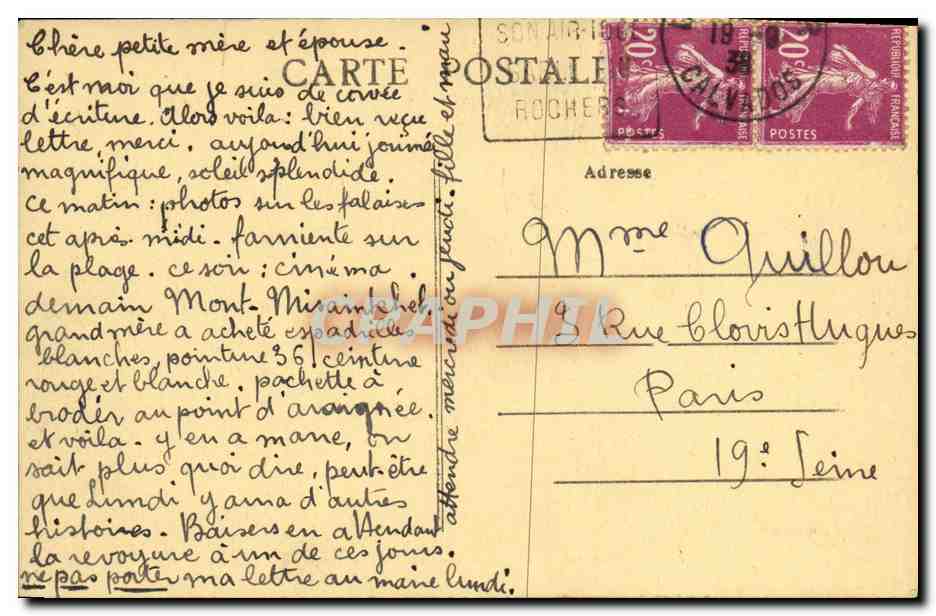 CPA Lion Sur Mer La Plage vers Luc — Rückseite