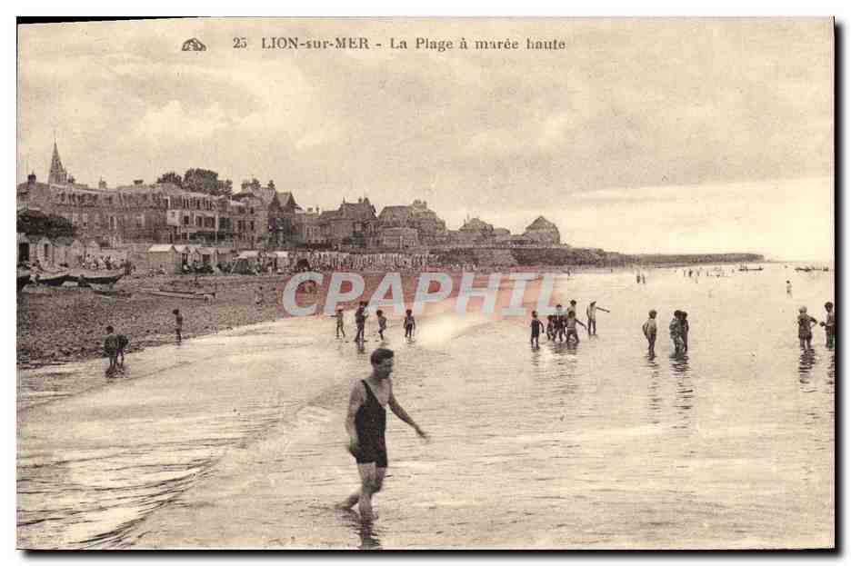 LION-sur-MER - La Plage à marée haute — CPAPHIL n°25